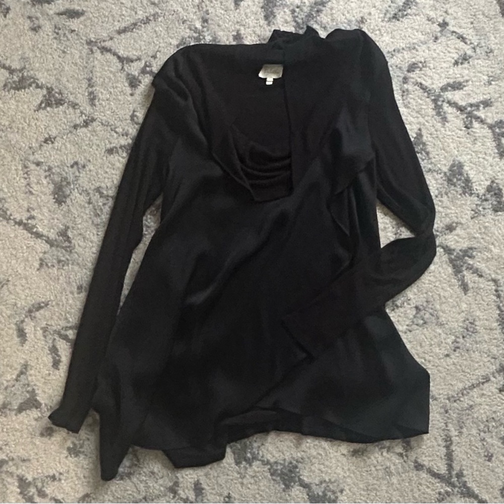 Anthropologie Deletta Multimedia Waterfall Tunic. Black. Medium.